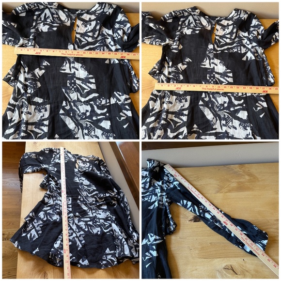 IRO PARIS ANDA PRINTED MINI DRESS RUFFLE WAIST LONG SLEEVE V NECK FEMININE 38-6 - Picture 11 of 11